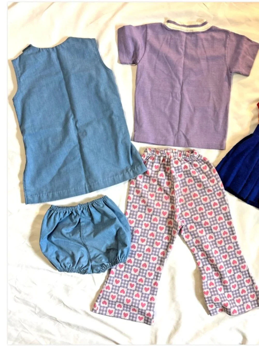 Vtg Health-Tex Girls Clothes 3T 3 Outfits 70s Skirt Bell Bottoms Hearts Flowers